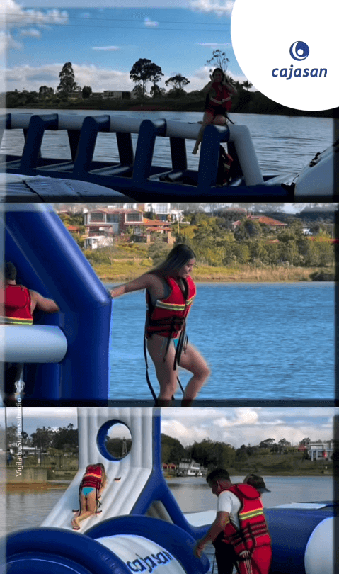 Parque acuático en la Mesa de los Santos en el lago de Acuarela Cajasan